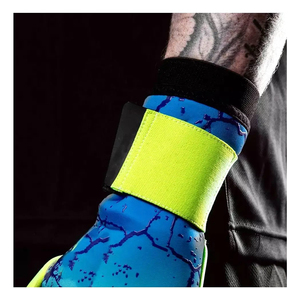 Gants de gardien de but de football à doigts entiers en PU, avec impression anti-dérapante, respirants, à fermeture auto-agrippante, sangle de poignet réglable, unisexe - Product Image 2