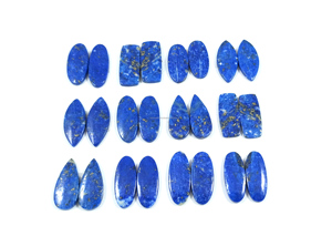Premium Natural Lapis Lazuli Pair Loose Gemstones Cabochons Faceted Stones <b>Crystal</b> Minerals Wholesale Bulk Export - Product Image 2