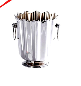 Ice Bucket Home Hotel <b>Table</b> Antique Silver Finished Champagne Bucket Wine Cooler Metal Bucket With Tiger Handles - Product Image 2