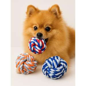 Juguete para Mascotas de Cuerda Trenzada Multicolor Yommy, 7.5 cm, Juguete Dental para Perros, 3 Modelos Interactivos y de Movimiento - Product Image 3