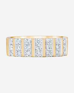 Multi Row <b>Diamond</b> Wedding Band 14k Solid Gold Round Lab Grown <b>Diamond</b> Statement Wide Eternity <b>Ring</b> Modern Luxury <b>Rings</b> Wholesale - Product Image 1