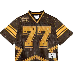 Maillot de football pour homme au design tendance, impression numérique personnalisée, 100 % polyester, 220 grammes, respirant à l'avant, séchage rapide, style américain - Product Image 3