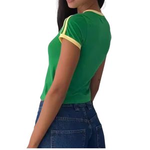 2026 Women <b>Y2K</b> Boxy Crop Top Oversized Cotton Baby Tee Korean Streetwear Summer Casual Custom Logo OEM ODM O-Neck Quick Dry - Product Image 3