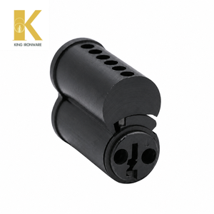 Cylindre de serrure de porte en laiton, plusieurs options de cannelures, noir mat, 6 cannelures en J, SFIC, pour la sécurité des bâtiments commerciaux - Product Image 3