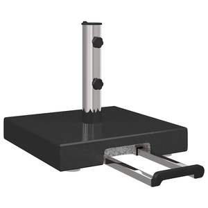 Base de parasol en granit 16,14 x 16,14 x 14,57 po pour parasols de terrasse, couleur noire - Product Image 2