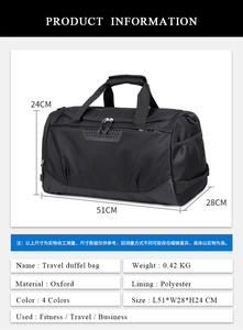 Custom Logo Large Capacity Gym Duffle <b>Bag</b> Unisex Waterproof Canvas <b>Travel</b> <b>Bag</b> With Adjustable Strap - Product Image 4