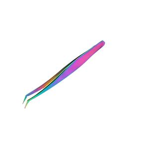 แหนบต่อขนตาแบบกำหนดเองแหนบปลายสีรุ้งไฟเบอร์แหนบปลายแหลม - Product Image 6