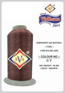 Hilo de Bordado Metálico de Nylon Zari SHREE VIDHATA 110D 3800m CY para Tejido Industrial de Alta Resistencia a la Tracción - Product Image 3