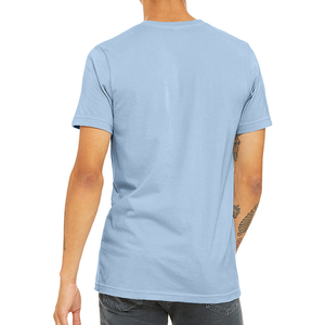 T-shirt pour homme de haute qualité, personnalisé, 100% coton, imprimé numériquement, motif bleu ciel - Product Image 2