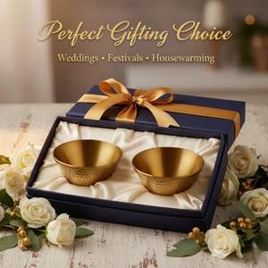 Bol en acier inoxydable doré brillant, finition laiton, élégant centre de table décoratif pour collations, salades, offrandes et cadeaux - Product Image 2