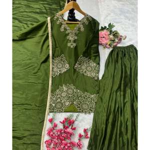 Women's Beautiful <b>Top</b> Bottom and Dupatta Set for Parties - Product Image 6