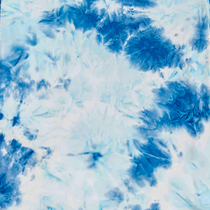 Camiseta de Punto Tie-Dye para Hombre, Manga Corta, Cuello Redondo, Casual, Holgada, Corte Regular, con Diseño Azul y Blanco - Product Image 4