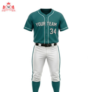 Ensemble uniforme de baseball vert pour homme avec pantalon blanc, en polyester respirant pour adultes - Product Image 3
