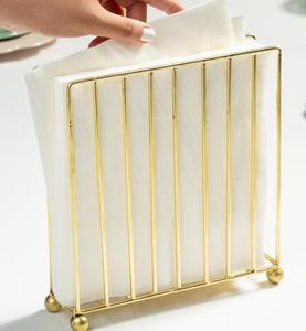 Glam Gold Metal Tissue Box Holder Free Standing Design for Living Room Decor - Product Image 1