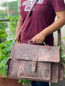 Handmade Leather Office Use Messenger <b>Bag</b> <b>Laptop</b> Leather <b>Bags</b> - Product Image 2