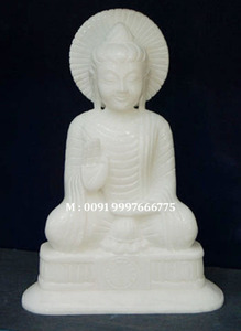 Makrana หินอ่อนสีขาวบริสุทธิ์รูปปั้นหินขัดทำด้วยมือสำหรับตกแต่งบ้านและการบูชา - Product Image 4