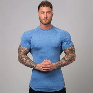 Camiseta deportiva atlética para entrenamiento de gimnasio para hombre, logotipo personalizado, Manga corta raglán, secado rápido, culturismo, Fitness, ajuste Extragrande - Product Image 1