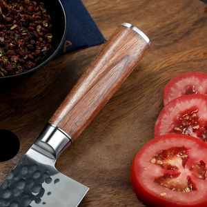 Cuchillo de carnicero ambidiestro forjado a mano, ecológico, extra afilado, de acero al carbono industrial, con mango de madera. - Product Image 2