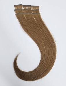 Extensiones de Cabello Adhesivas Lisas Marrón Cabello Humano Trama Única Doble Capa Puntas Completas 36 Pulgadas - Product Image 1