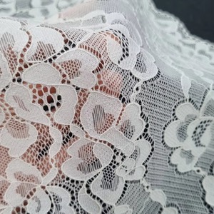 Floral Stretch <b>Lace</b> Band 20cm Lightweight Nylon Spandex <b>Elastic</b> Warp Knit Fabric Clothes Underwear Dress Premium Korean Quality - Product Image 1