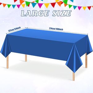 3 tovaglie in plastica usa e getta blu navy, copritavolo rettangolare impermeabile per lauree e compleanni, blu navy rettangolare - Product Image 2