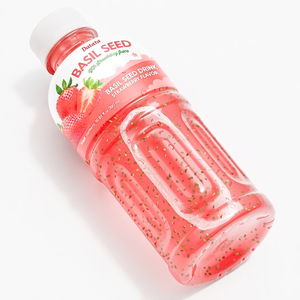 Bebida de Semillas de Albahaca de Alta Calidad en Botella PET de 320 ml con Jugo de Fresa, Marca Privada, Jugo de Frutas y Verduras - Product Image 3