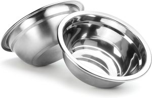 Collection de gamelles pour animaux de compagnie en acier inoxydable, durables, de remplacement, pour nourriture et eau, compatibles avec les supports pour animaux. - Product Image 3
