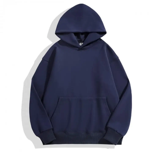 <b>Men's</b> Oversized Hooded <b>Sweatshirt</b> Solid <b>Black</b> 100% Cotton Cotton <b>Plain</b> Dyed Fleece Casual Pullover Hoodie Pocket Design Autumn W - Product Image 1