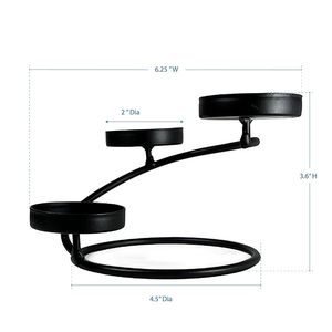 Modern Black Steel Candelabra <b>Tea</b> <b>Light</b> Candle Stand Centerpiece with Clear Glass Tealight Holders for Home Decor Dining Table - Product Image 2
