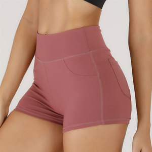Custom Ladies High Waist <b>Tummy</b> <b>Control</b> Butt Lifting Yoga Shorts Fitness Wear Running Quick Dry Gym Workout Shorts for Women - Product Image 5