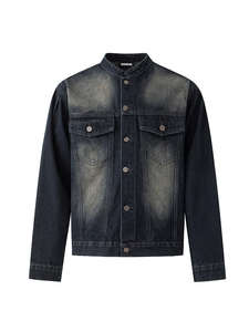 Ensemble tendance : Veste en jean à col rétro et jean ample à jambes larges pour homme – Collection Printemps-Automne - Product Image 6