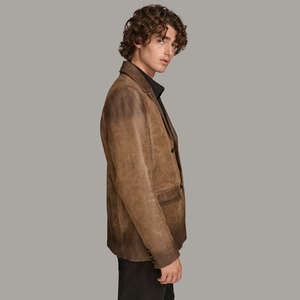 แจ็คเก็ตบอมเบอร์หนังแกะคุณภาพสูงสำหรับผู้ชาย คอตั้ง กันน้ำ สไตล์มอเตอร์ไซค์และไบค์เกอร์ ปิดด้วยซิป - Product Image 4