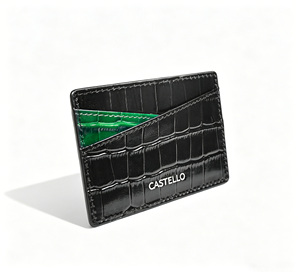 [Nuevo Producto] Cartera Delgada de Cuero con Grabado de Cocodrilo Castello, Tarjetero, Combinación de Colores en Poliéster - Product Image 2