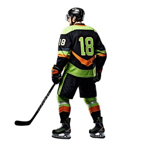 Ensemble de maillot et pantalon de hockey sur glace unisexe à manches longues, vêtements de sport, entraînement, personnalisable, imprimé par sublimation, respirant, séchage rapide - Product Image 1