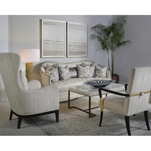 Table basse rectangulaire moderne élégante en marbre blanc naturel avec pieds en fer doré Meubles de maison - Product Image 2