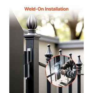 2 PCS 7-Inch Heavy Duty Barrel <b>Hinges</b> Weld-On Swing Trailer Gate <b>Hinges</b> for <b>Door</b> & <b>Window</b> for Use with Swing Trailer Gates - Product Image 2