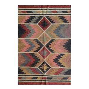 Tapis légers tissés à la main en jute et laine, kilims pour salon, chambre et bureau - Product Image 4