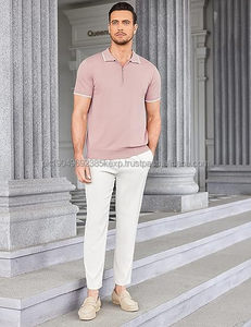 Custom Design Men Polo T-<b>shirt</b> Slim Fit Front 14 <b>Zip</b> Sportswear Golf Polo <b>Shirt</b> 100% Cotton Fabric <b>Shirt</b> High Quality - Product Image 2