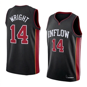 Camiseta de Baloncesto InfloW para Hombre, Negra, Roja y Blanca, Número 33 Wright, Cuello en V, Sin Mangas, Transpirable, de Poliéster, para Todas las Temporadas - Product Image 6