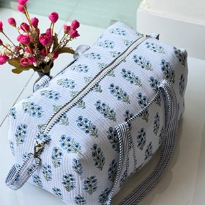 Cotton Floral Duffle <b>Bag</b> With Zipper Closure Large Capacity <b>Travel</b> Weekender Tote Shoulder <b>Bag</b> - Product Image 1