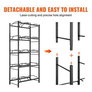 ชั้นวางเหยือกน้ำสีดำ5ชั้นสองแถวสำหรับ10ขวด - Product Image 4