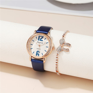 Relojes de Moda para Mujer 9809 2023 con Pulseras, Reloj de Cuero de Lujo para Chicas, Elegante - Product Image 2