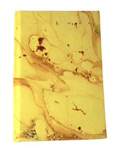 Wholesale Handmade Cotton Paper Wood Hardcover Notebook Yellow Marble Design Recycled Free Acid - Product Image 1