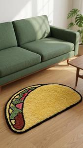 Alfombra de Lana Hecha a Mano con Diseño de Comida, Antideslizante, de Forma Regular, Personalizada y de Primera Calidad, para Sala de Estar o Dormitorio - Product Image 6