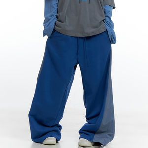 Pantalones deportivos anchos de felpa 100% algodón OEM/ODM de gran venta con paneles laterales, estilo urbano, de peso pesado, para hip hop - Product Image 2