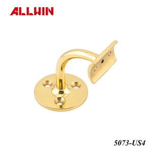 Brushed Brass Finish Stainless Steel <b>Handrail</b> Railing <b>Wall</b> <b>Mounted</b> Bracket Modern Design Hotel Rust Resistant - Product Image 2