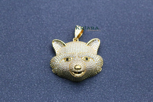 Colgante de Cabeza de Zorro de Moissanita, Chapado en Plata 925, Chapado en Oro, Chapado en Oro Rosa, Amuleto de Lujo con Temática Animal, Unisex, para Uso Diario - Product Image 3