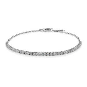 Women's 14K <b>Solid</b> <b>Gold</b> 1.00 Ct Lab Grown Diamond Tennis Bracelet Brilliant Cut Rhodium Plated IGI Certified Engagement Gift - Product Image 3