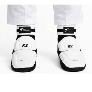 อุปกรณ์ป้องกันเท้าเทควันโด K2 สีดำ สีขาว PU อุปกรณ์ป้องกันการฝึกซ้อมที่ทนทาน สำหรับทุกเพศ - Product Image 3