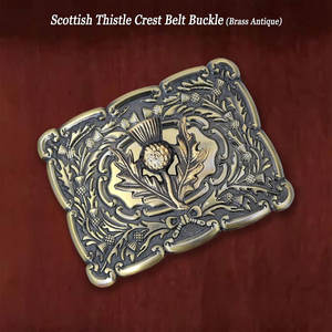 Hebilla de cinturón para kilt Piper - Latón inoxidable con diseño icónico de cardo, accesorios tradicionales escoceses para tartán de las Tierras Altas - Product Image 2